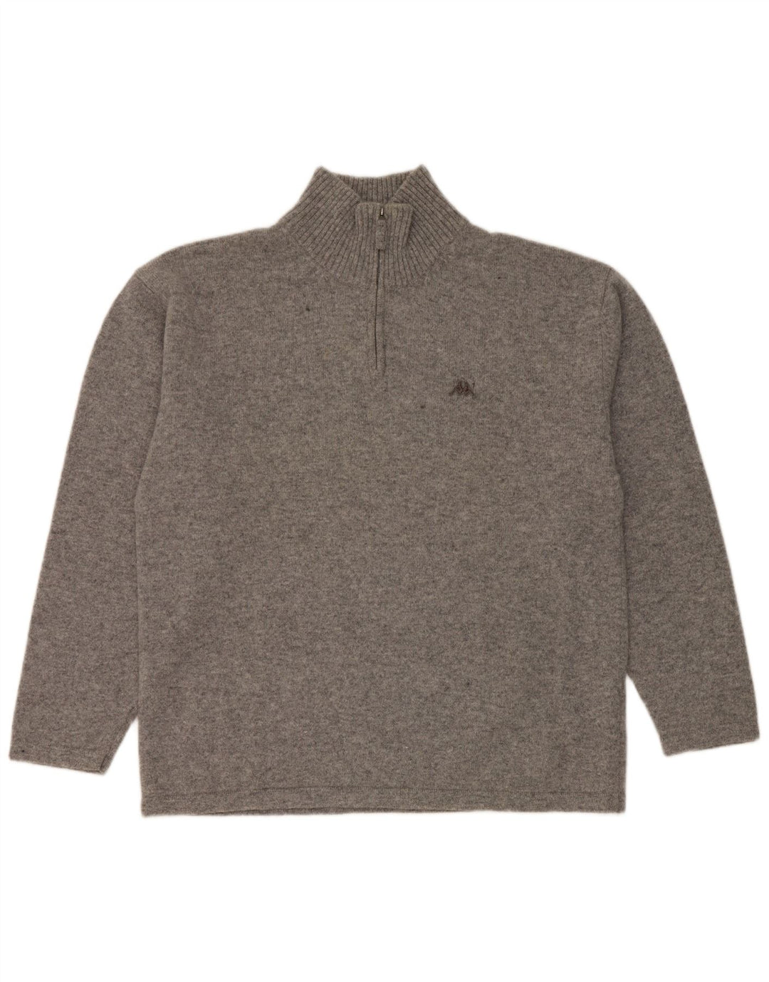 Kappa Herre Zip Neck Jumper Sweater 2XL Grå Flecked Virgin Wool