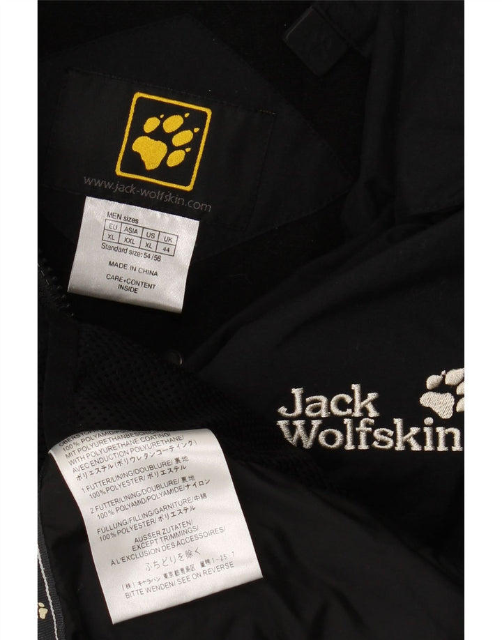 JACK WOLFSKIN Herre Hættevindjakke UK 44 XL Sort Colourblock