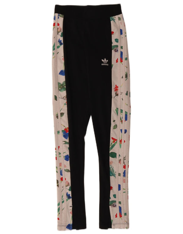 Adidas Grafiske Leggings til kvinder UK 6 XS Sort Colourblock Polyester