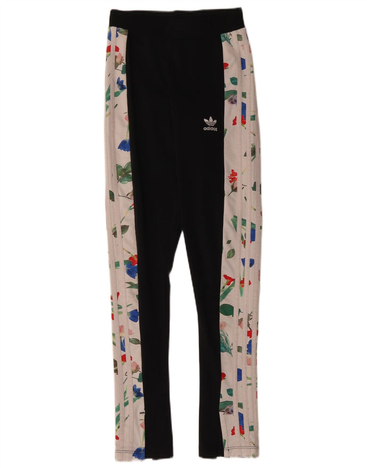 Adidas Grafiske Leggings til kvinder UK 6 XS Sort Colourblock Polyester