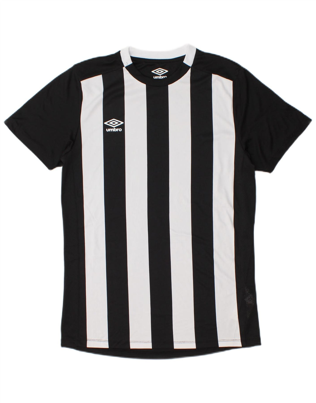 Umbro Herre T-Shirt Top Lille Sort Stribet Polyester