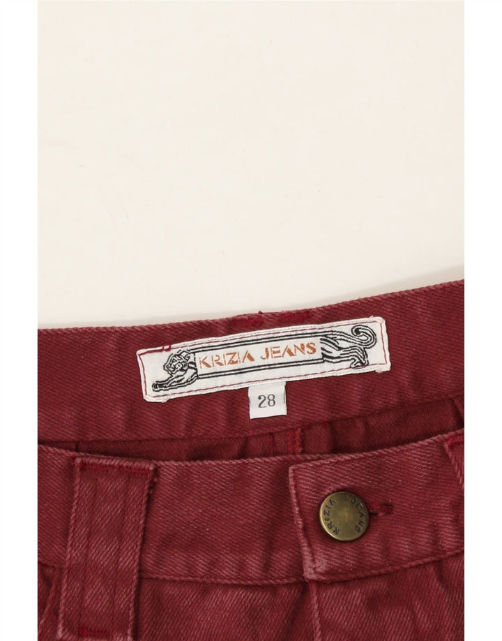 KRIZIA Womens Denim Skirt W28 Medium Burgundy Vintage Krizia and Second-Hand Krizia from Messina Hembry 