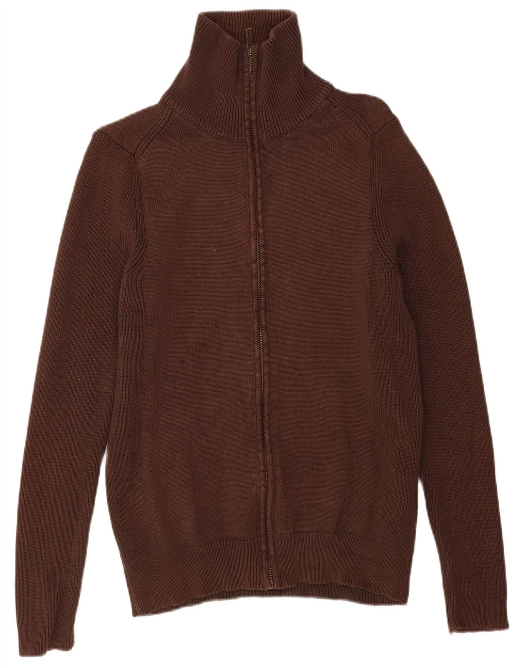 Zara Herre Cardigan Sweater Stor Brun Bomuld