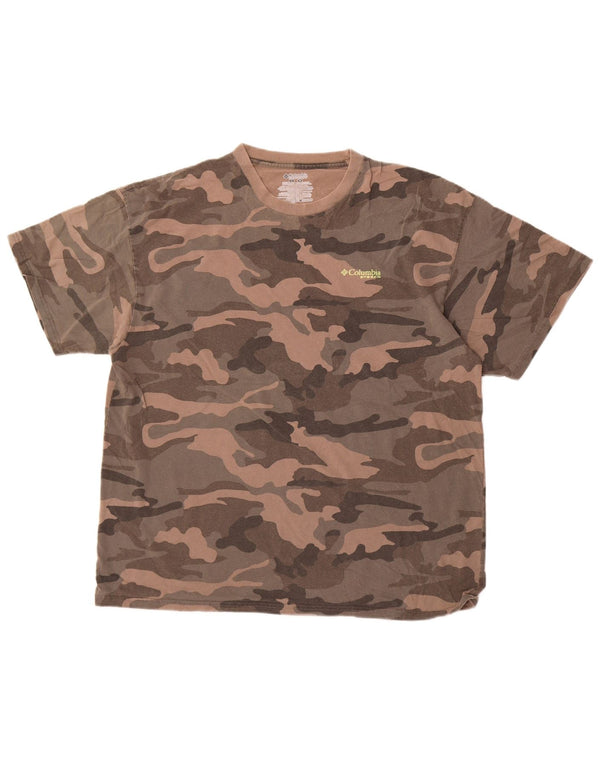 Columbia Herre Jagt Grafisk T-Shirt Top XL Grå Camouflage