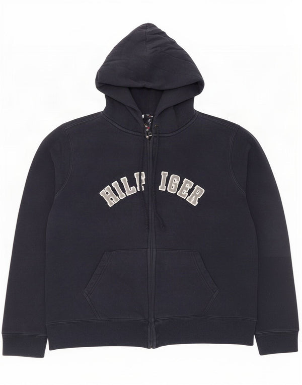 Tommy Hilfiger Womens Graphic Zip Hoodie Sweater UK 18 XL Navy Blue