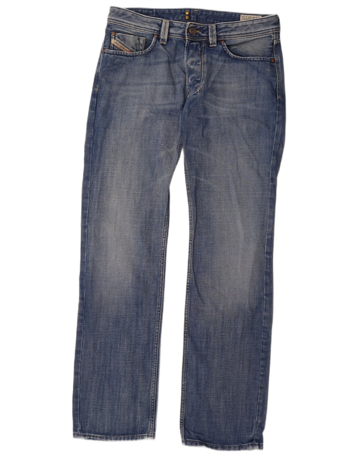 Diesel Herre Larkee Straight Jeans W32 L34 Blå Bomuld