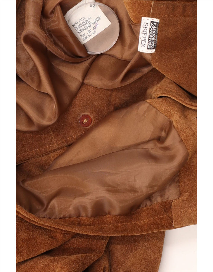 Vintage herre ruskindsjakke IT 52 XL brunt læder