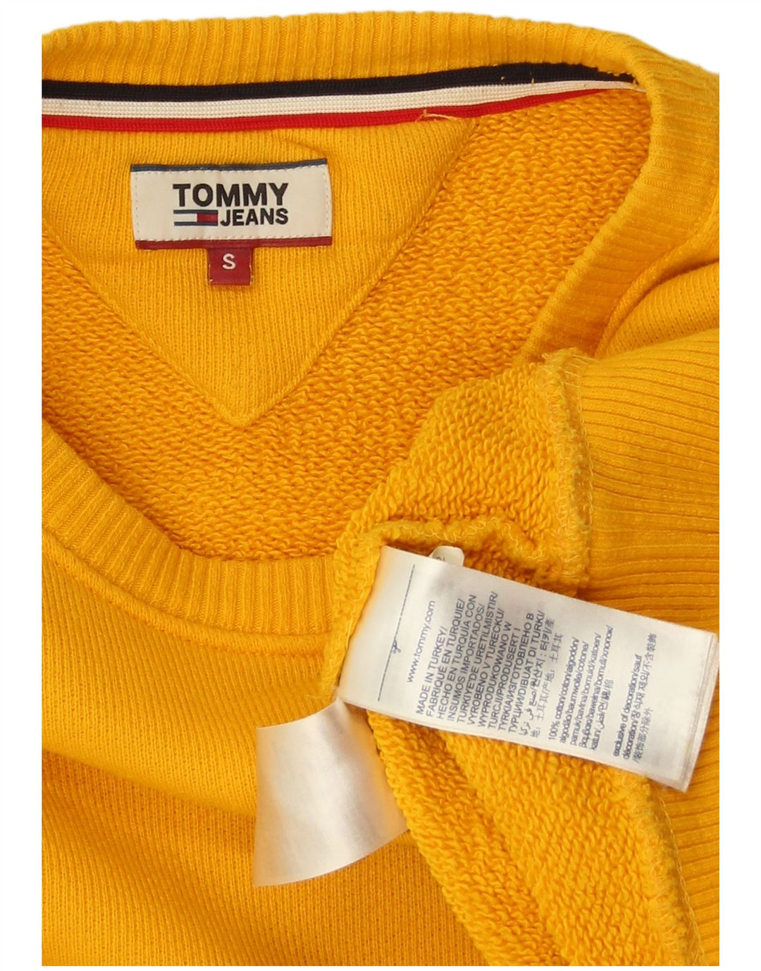 TOMMY HILFIGER Dame Oversized Sweatshirt Jumper UK 10 Lille Gul