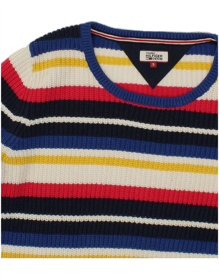 TOMMY HILFIGER Womens Boat Neck Jumper Sweater UK 10 Small Multicoloured Vintage Tommy Hilfiger and Second-Hand Tommy Hilfiger from Messina Hembry 