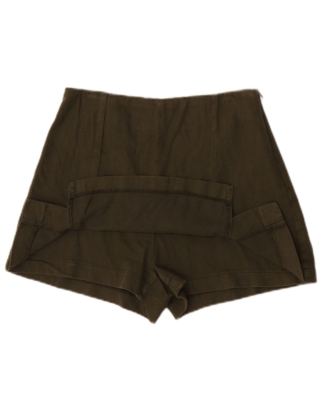 Zara Hot Pants til kvinder XS W24 Khaki Bomuld