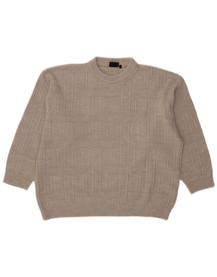 Nick Taylor Herre Crew Neck Jumper Sweater XL Grå Akryl