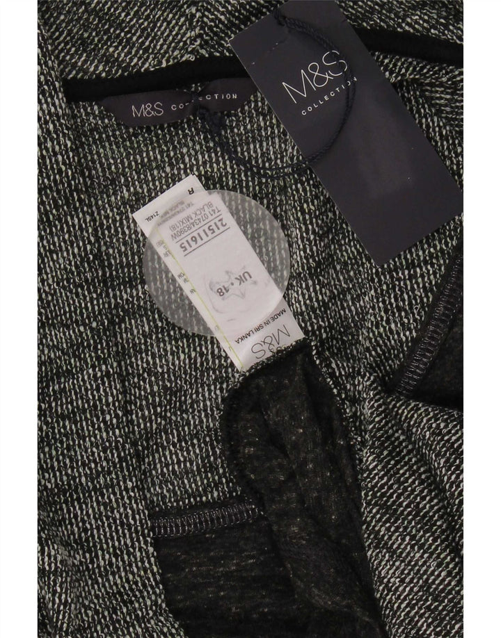 Marks & Spencer Womens Open Cardigan Sweater UK 18 XL Grå Polyester