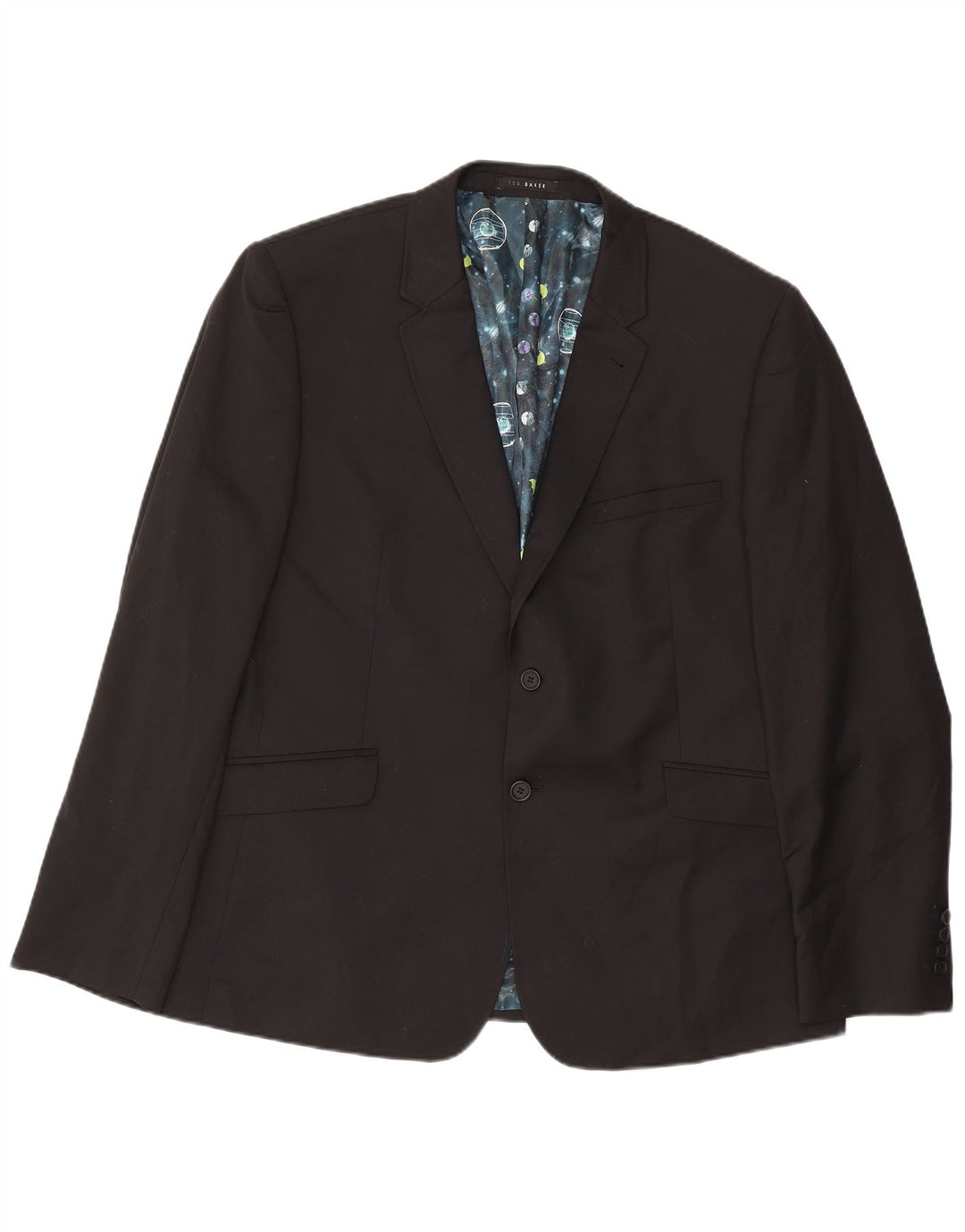 Ted Baker Herre 2 Button Blazer Jacket US 46 3XL Sort Uld
