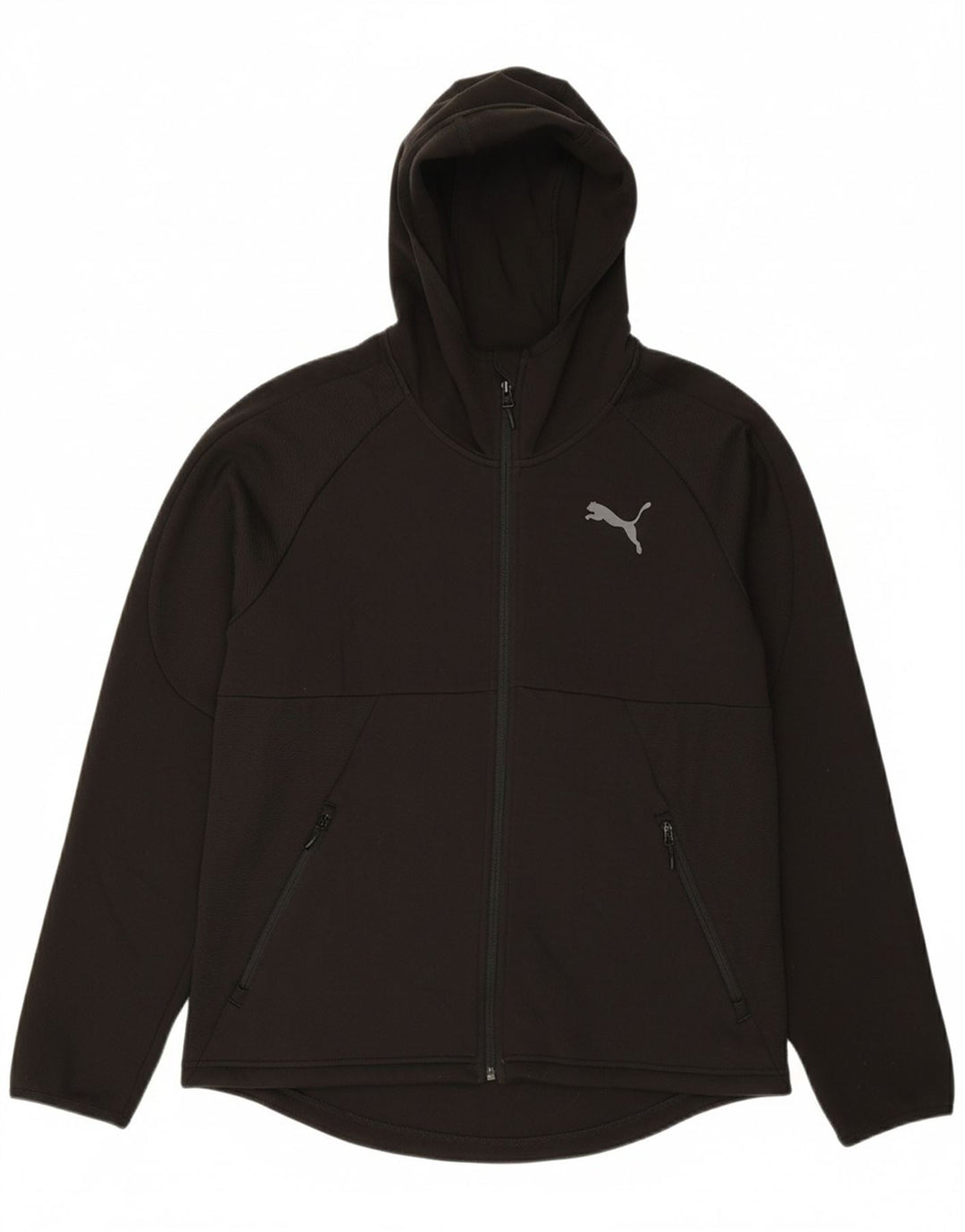 PUMA Mens Zip Hoodie Sweater Large Black Polyester