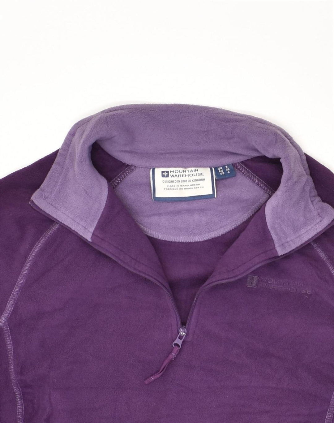 MOUNTAIN WAREHOUSE Womens Zip Neck Fleece Jumper UK 8 Small  Purple | Vintage Mountain Warehouse | Thrift | Second-Hand Mountain Warehouse | Used Clothing | Messina Hembry 