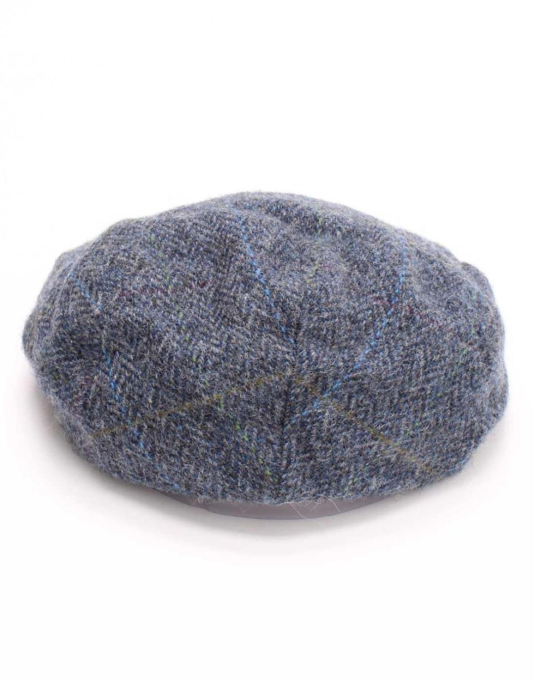 John Hanly Herre Flat Cap XL Blå Sildeben New Wool Classic