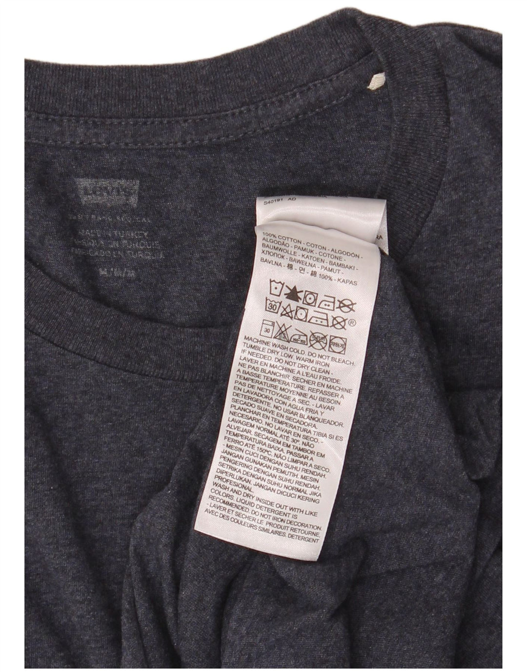 Levi's Herre T-shirt Top Medium Marineblå Flecked Bomuld