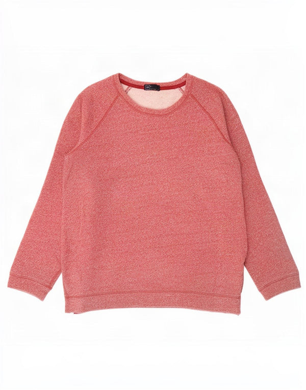 Gap Womens Sweatshirt Jumper UK 16 Large Pink Flecked Bomuld
