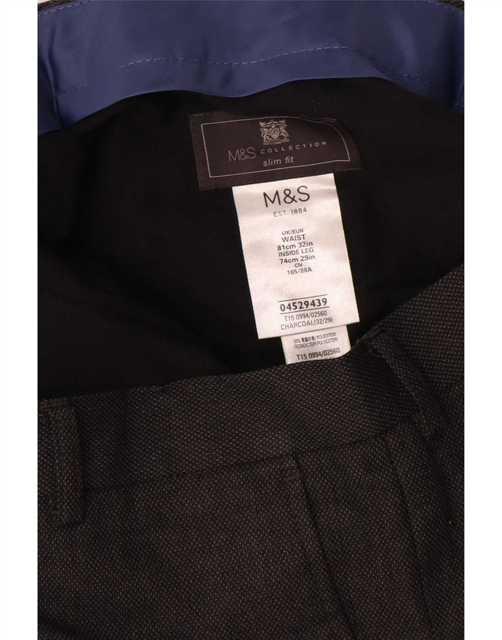 Marks & Spencer Herre Slim Fit Suit Bukser W32 L29 Grå Polyester