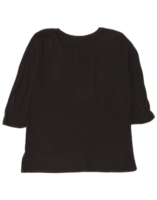 Marella Dame EMME grafisk top 3/4 ærme UK 12 Medium Sort