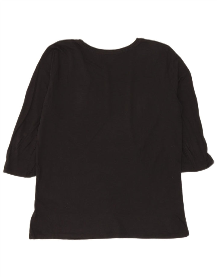 Marella Dame EMME grafisk top 3/4 ærme UK 12 Medium Sort