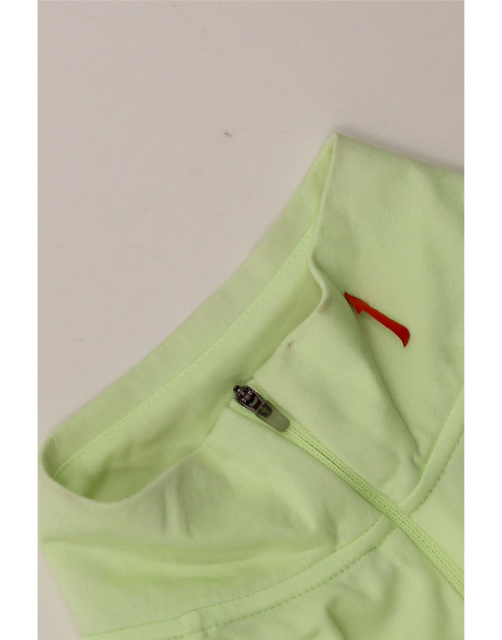 Nike Dame Dri Fit Pullover med lynlås-hals Træningsdragt Top UK 14 Medium Grøn