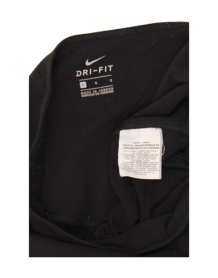 Nike Dame Dri Fit Capri Leggings UK 14 Stor sort nylon