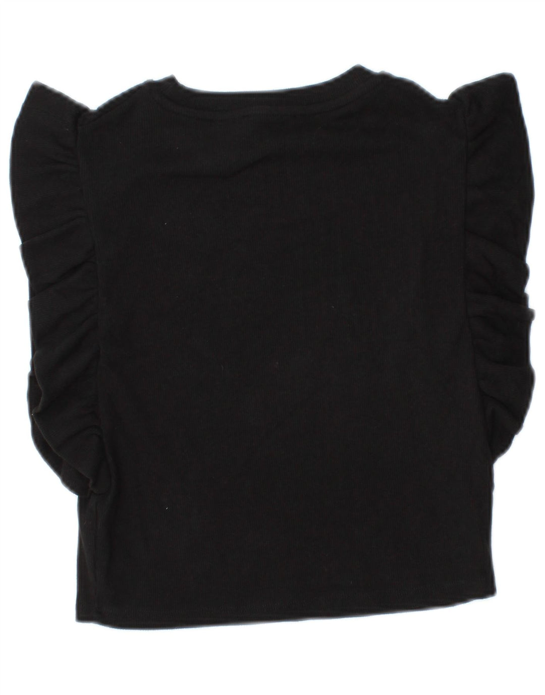 Zara Womens Crop Bluse Top UK 8 Small Black Bomuld