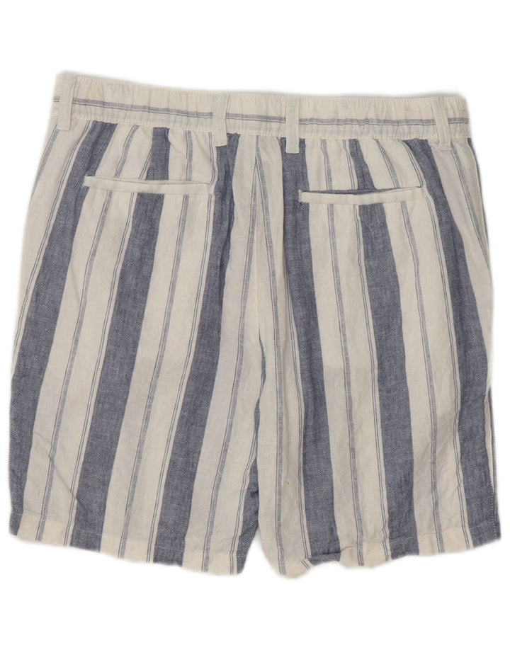 Marks & Spencer Chino-shorts til mænd W34 Stor hvid stribet linned