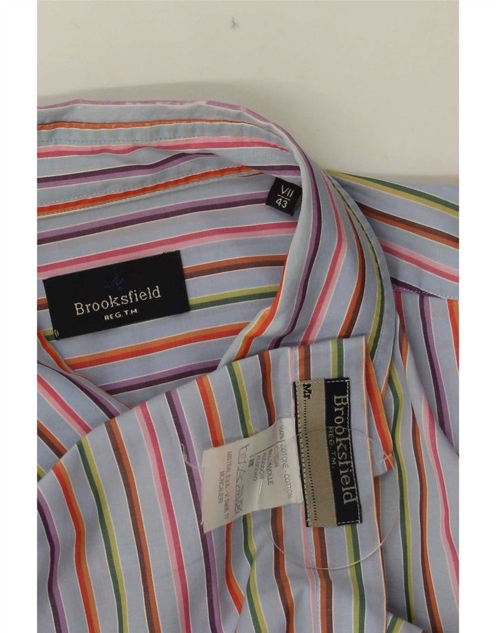 Brooksfield herreskjorte str. 43 Stor flerfarvet stribet bomuld