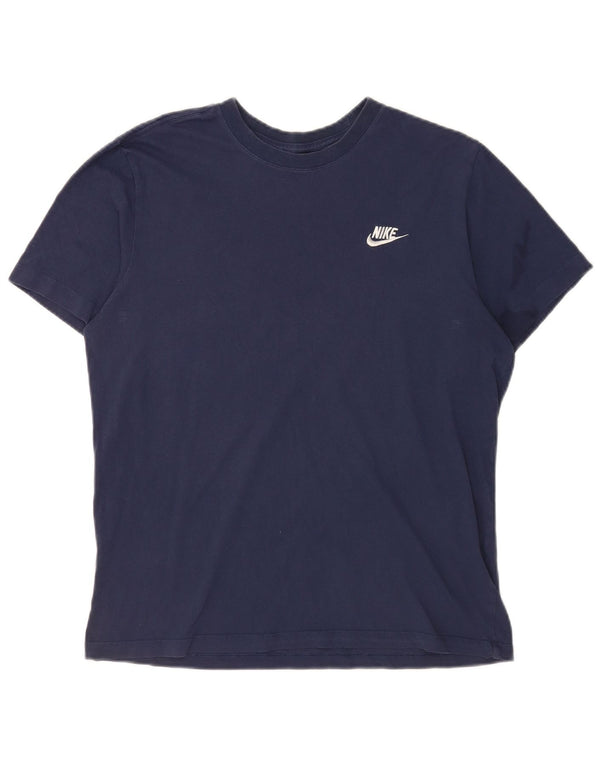 Nike Herre T-shirt Top Medium Marineblå Bomuld