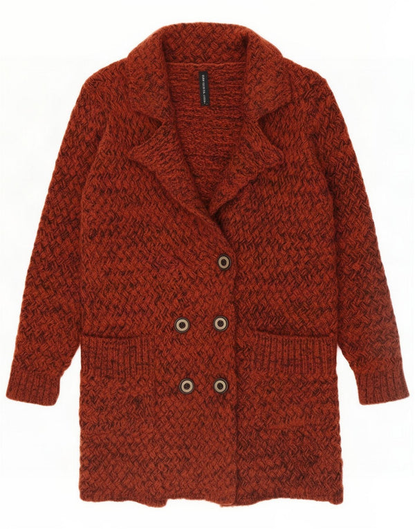 Marisota Womens Longline Cardigan Sweater UK 12/14 Medium Brown Flecked