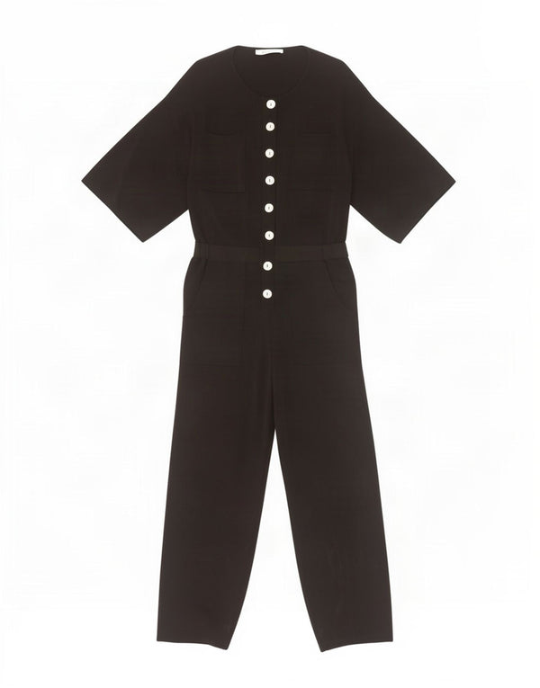 Zara Jumpsuit med 3/4 ærmer til kvinder UK 14 Medium Sort