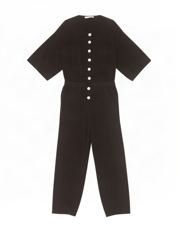 Zara Jumpsuit med 3/4 ærmer til kvinder UK 14 Medium Sort