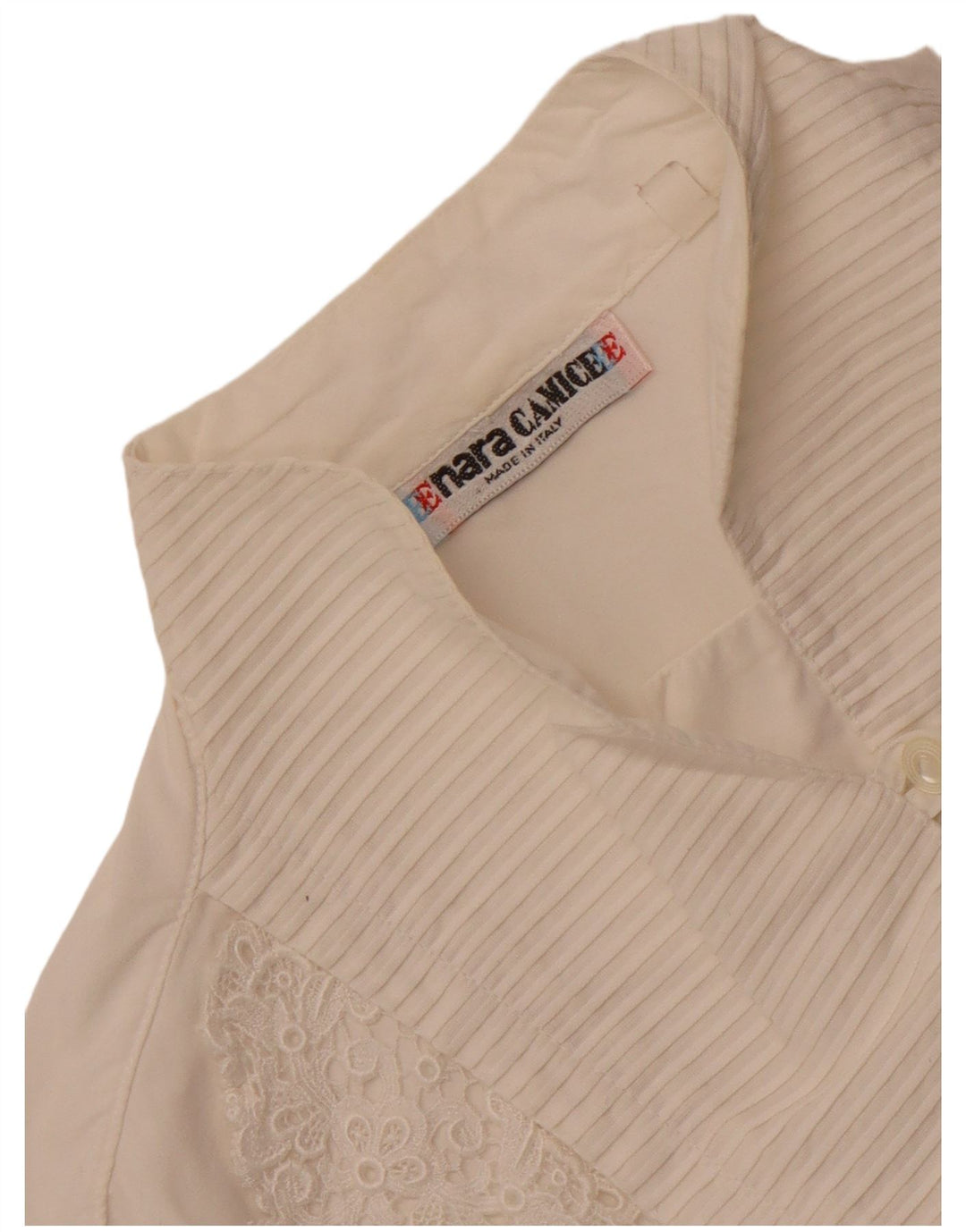 Enara Camice Dame Crop Shirt Bluse UK 14 Medium White Bomuld