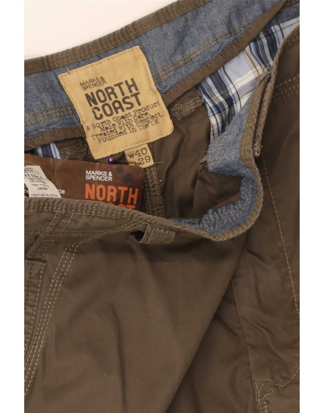 Marks & Spencer Straight Cargo-bukser til mænd W40 L29 brun bomuld