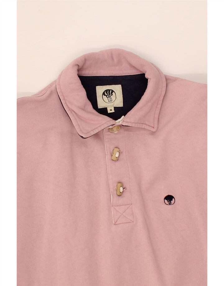 FAT FACE Mens Long Sleeve Polo Shirt Medium Pink Cotton Vintage Fat Face and Second-Hand Fat Face from Messina Hembry 