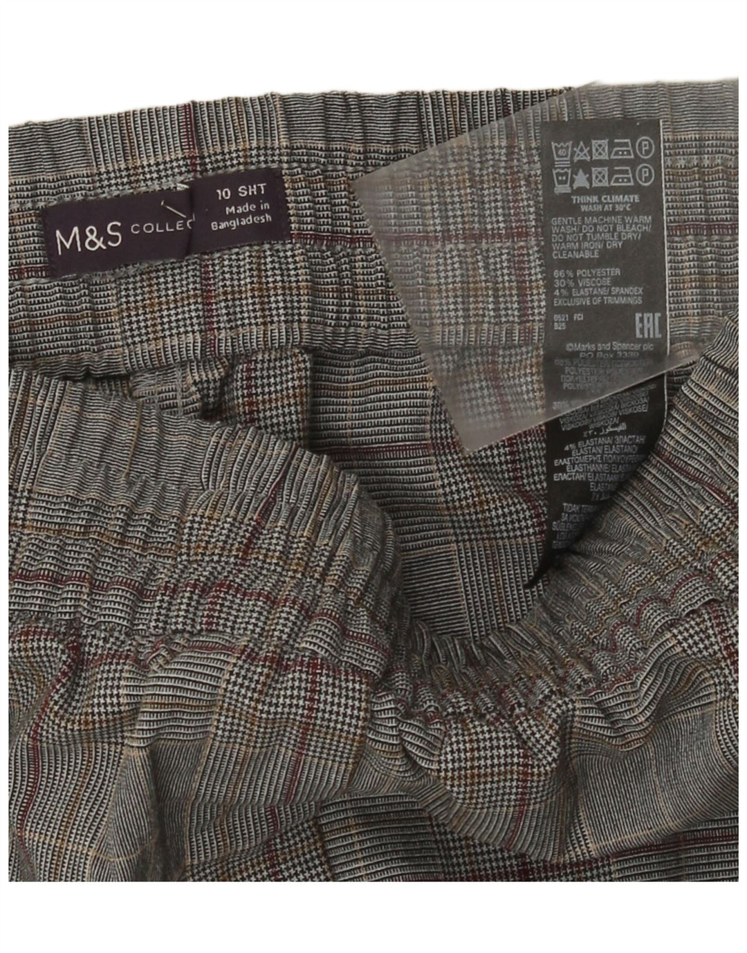 Marks & Spencer Chinobukser til kvinder UK 10 Small W26 L28 Grå ternet