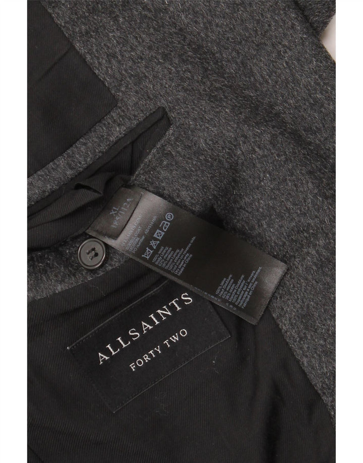 All Saints Herre Overfrakke UK 42 XL Grå Uld