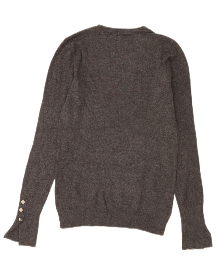 Zara Dame Jumper Sweater UK 8 Small Grey Viscose