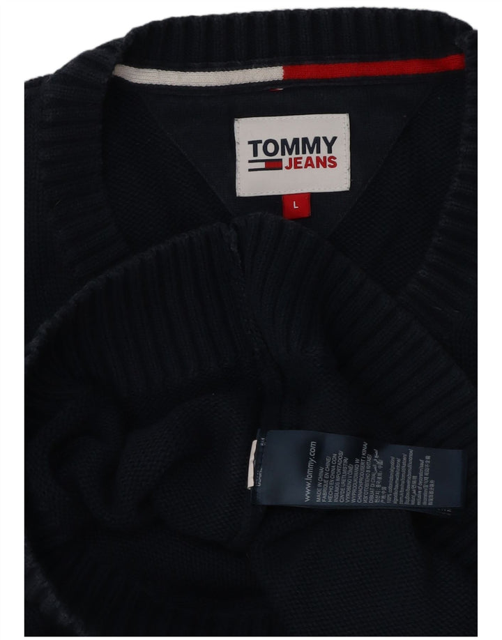Tommy Hilfiger Herre Crew Neck Jumper Sweater Large Navy Blue Bomuld