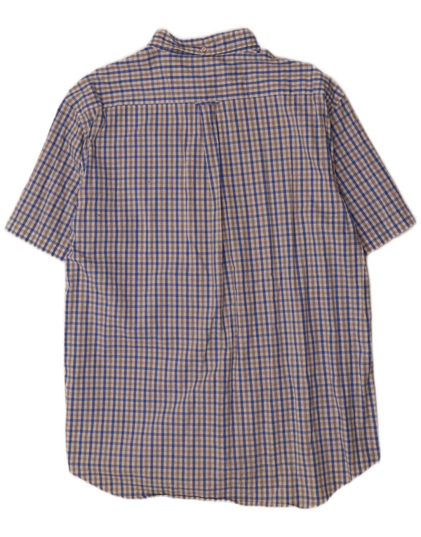 Gant kortærmet herreskjorte med normal pasform størrelse 47/48 19 3XL Blue Gingham