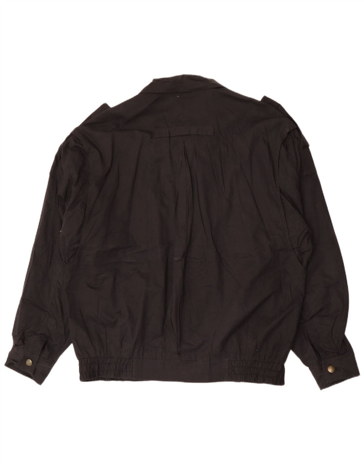 C & A Herre Military Bomber Jacket EU 54 2XL Sort Bomuld