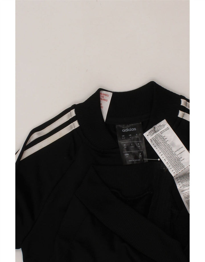 ADIDAS Boys Tracksuit Top Jacket 3-4 Years Black Polyester
