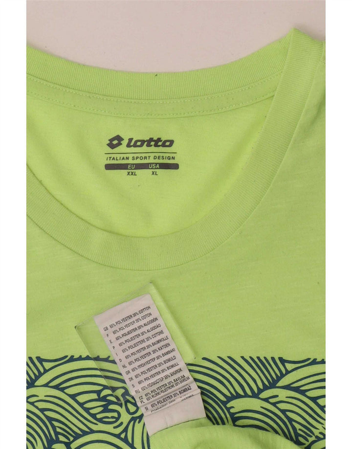 Lotto Herre Grafisk T-Shirt Top XL Grøn Polyester