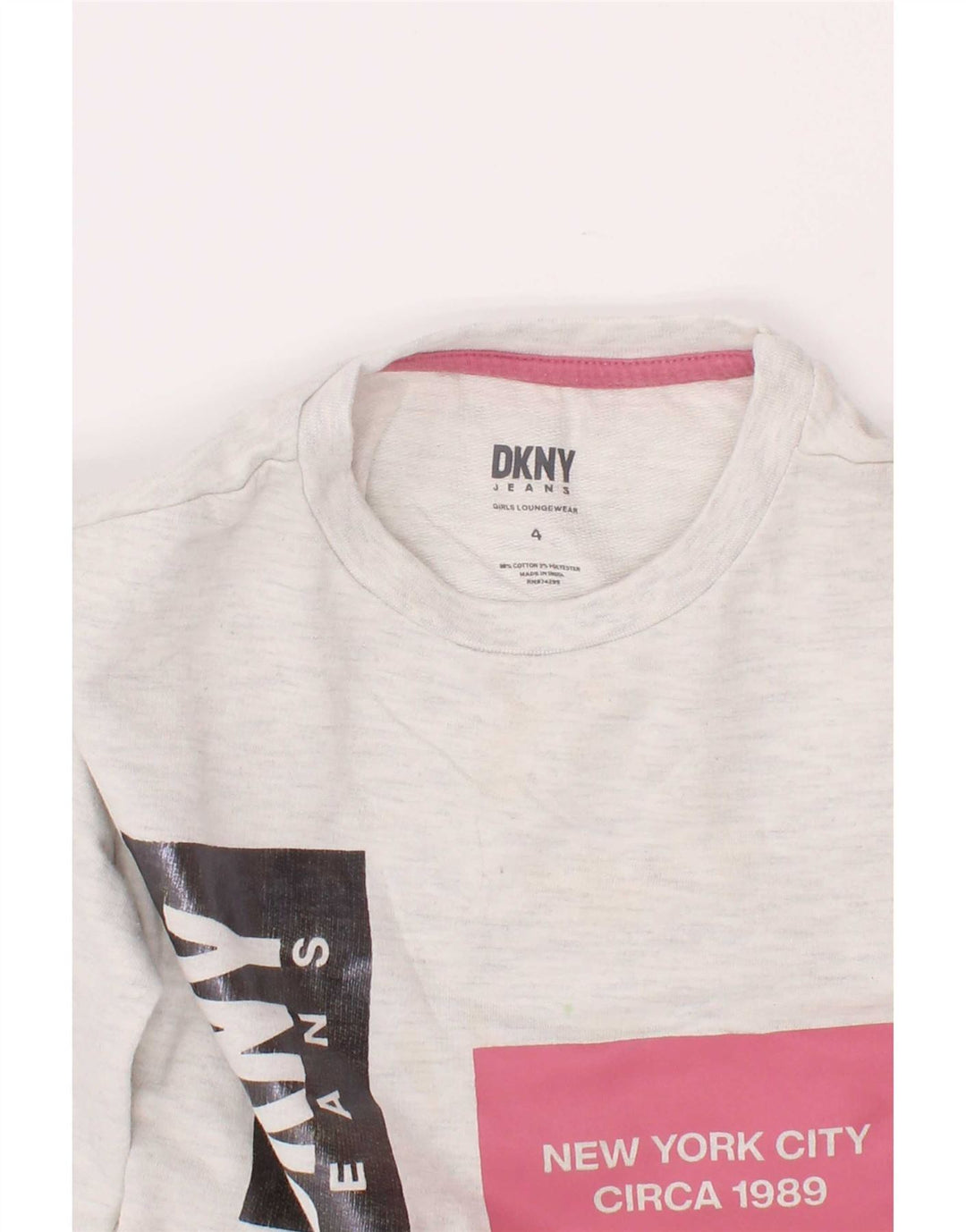 Dkny Girls Graphic Sweatshirt Jumper 3-4 År Grå Bomuld