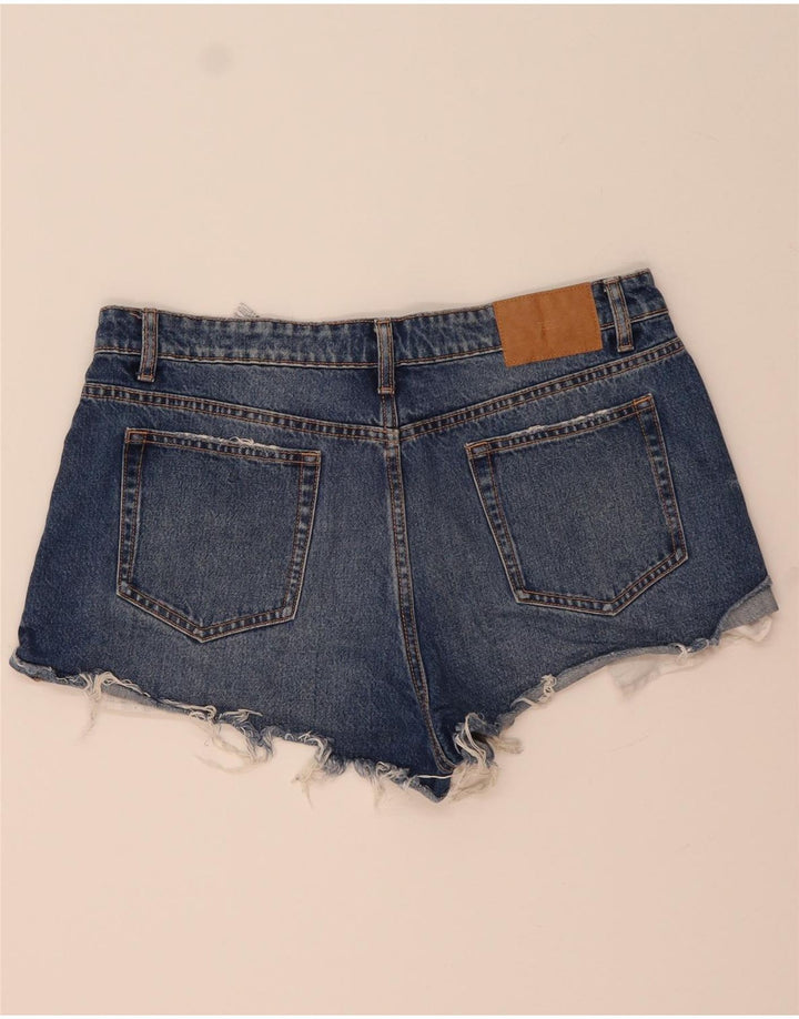 Zara Dame Denim Shorts EU 44 XL W34 Blå Bomuld