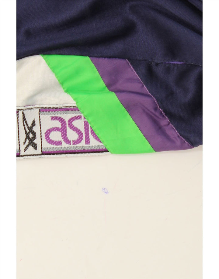 ASICS Mens Graphic Tracksuit Trousers Medium Navy Blue Colourblock Vintage Asics and Second-Hand Asics from Messina Hembry 