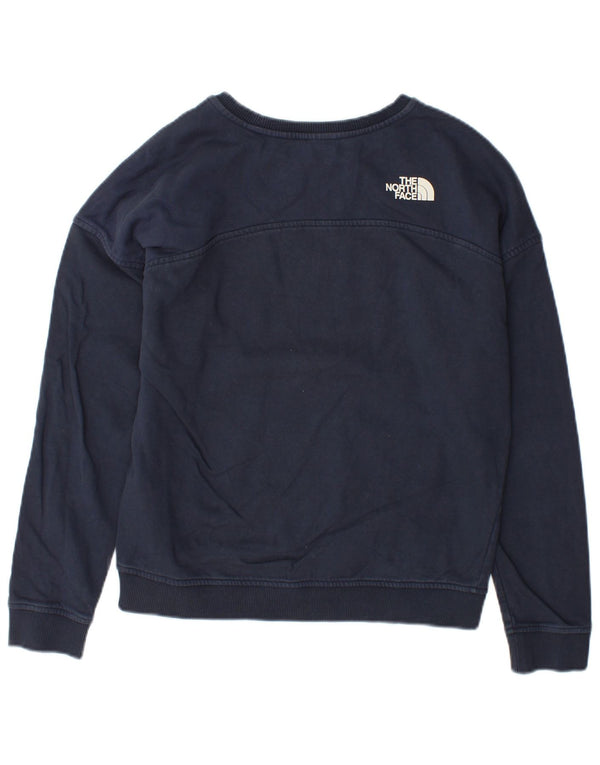 The North Face Dame Grafisk Sweatshirt Jumper UK 14 Medium Navy Blue