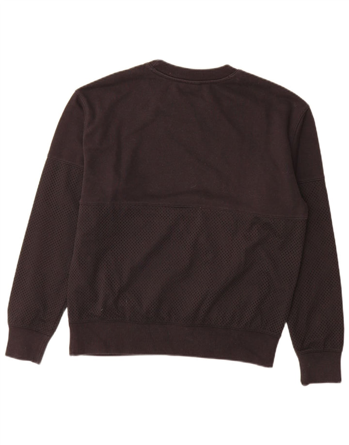 Champion Dame Grafisk Sweatshirt Jumper UK 16 Stor sort bomuld